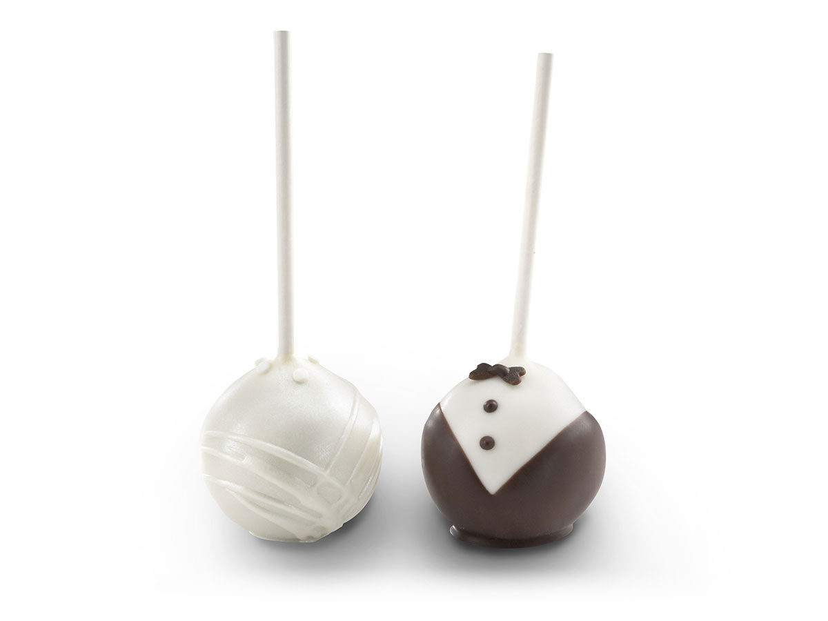 Chocolate Zucchini Bride & Groom Cake Pops